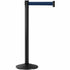 Prime HD Black Aluminum (Outdoor-Ready) Crowd Control Stanchion Barrier with 10' Retractable Belt