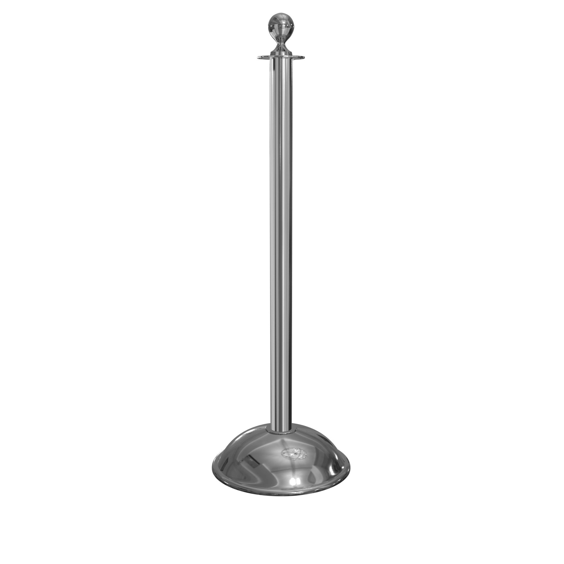 Ball Top Dome Base RopeMaster Stanchion - Polished Stainless