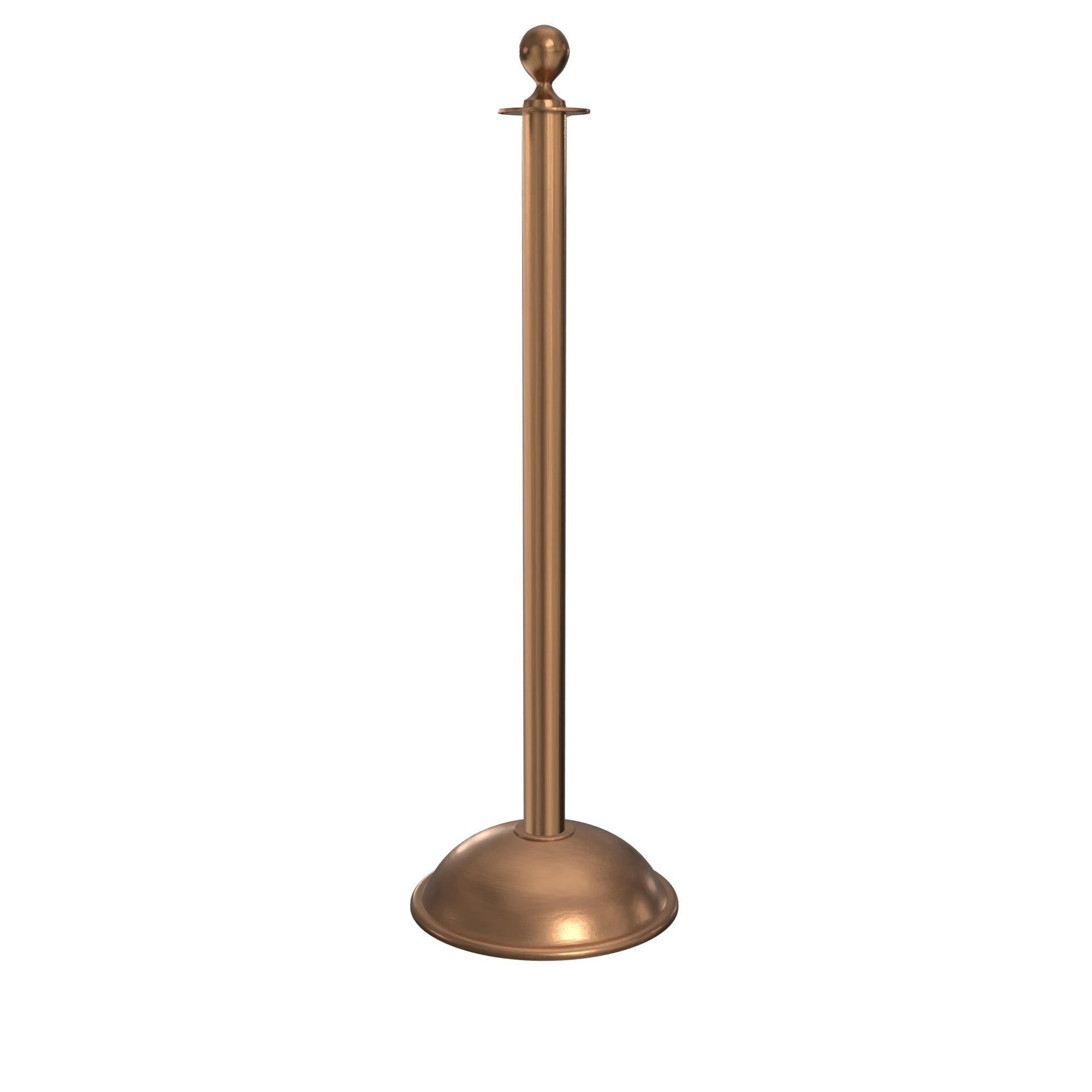 Ball Top Dome Base RopeMaster Stanchion - Satin Brass