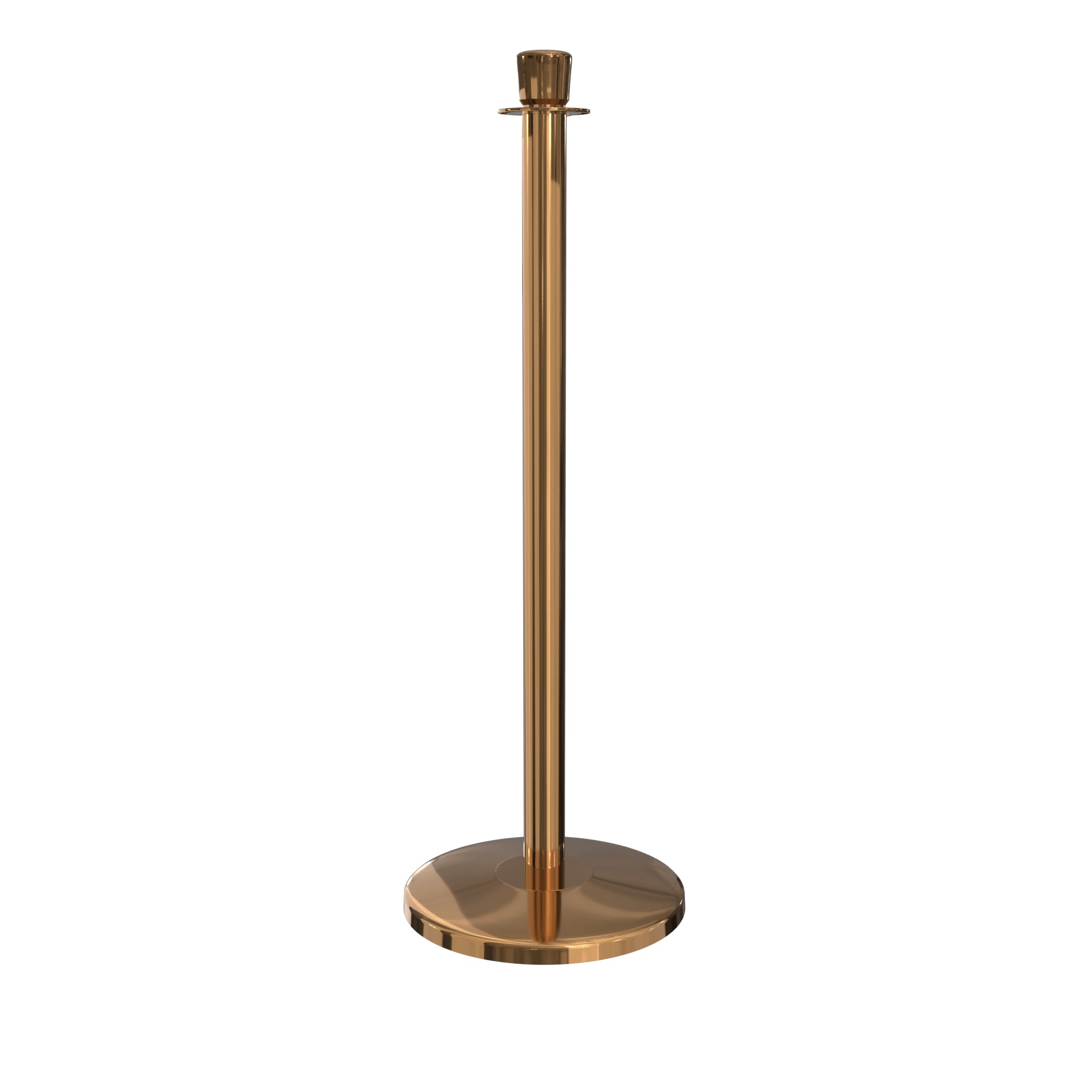Crown Top Sloped Base RopeMaster Stanchion - Polished Brass