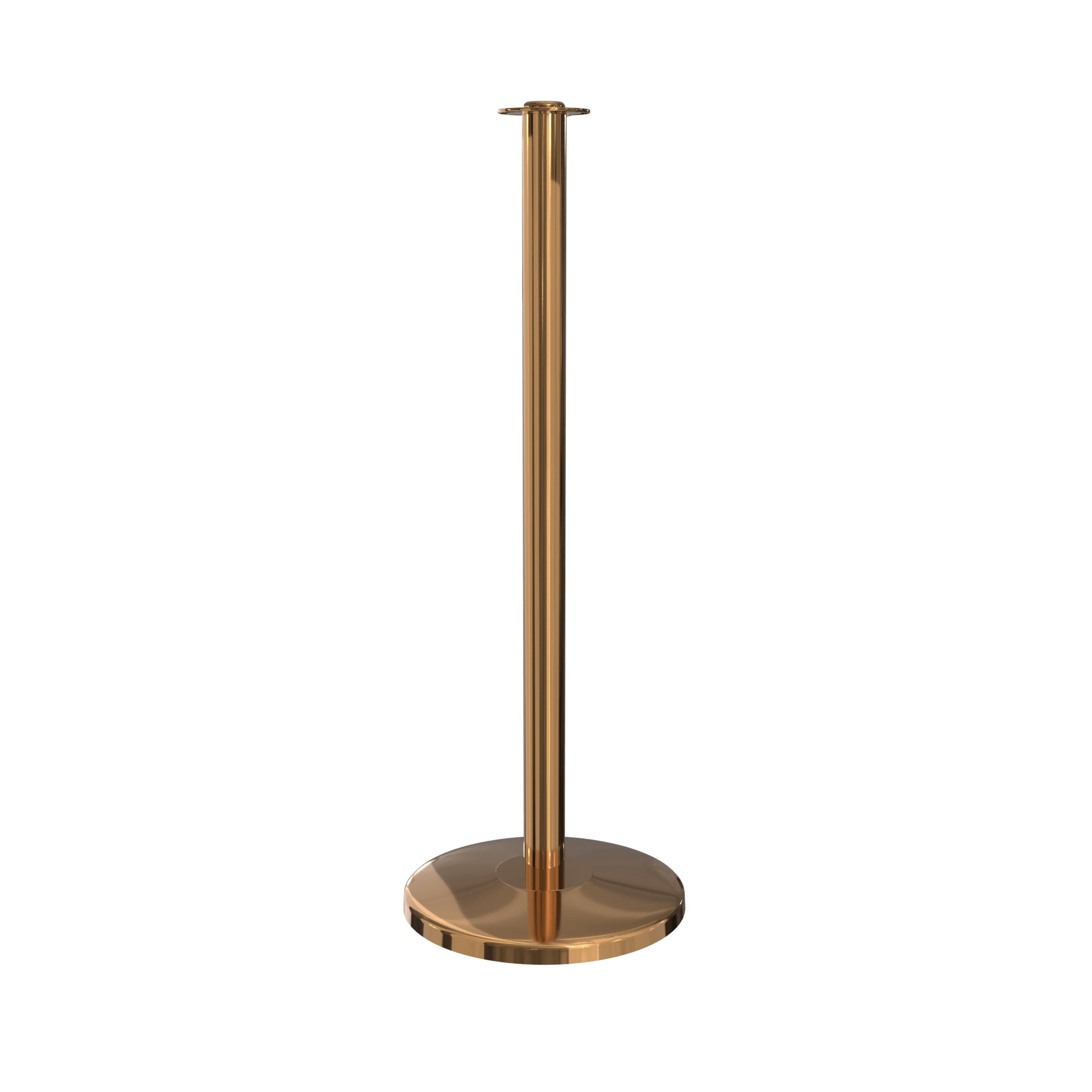 Flat Top Sloped Base RopeMaster Stanchion - Polished Brass