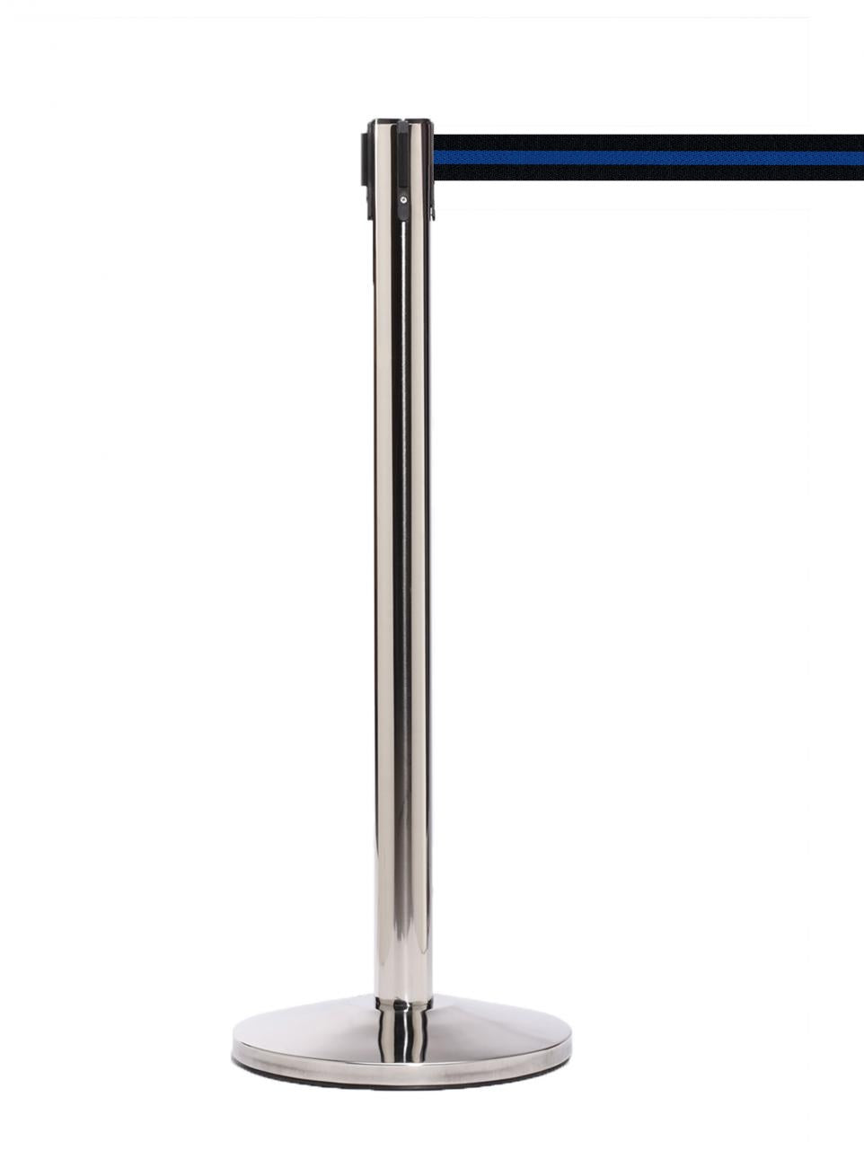 QueueMaster 550 – Polished Stainless / Black/Blue Stripe