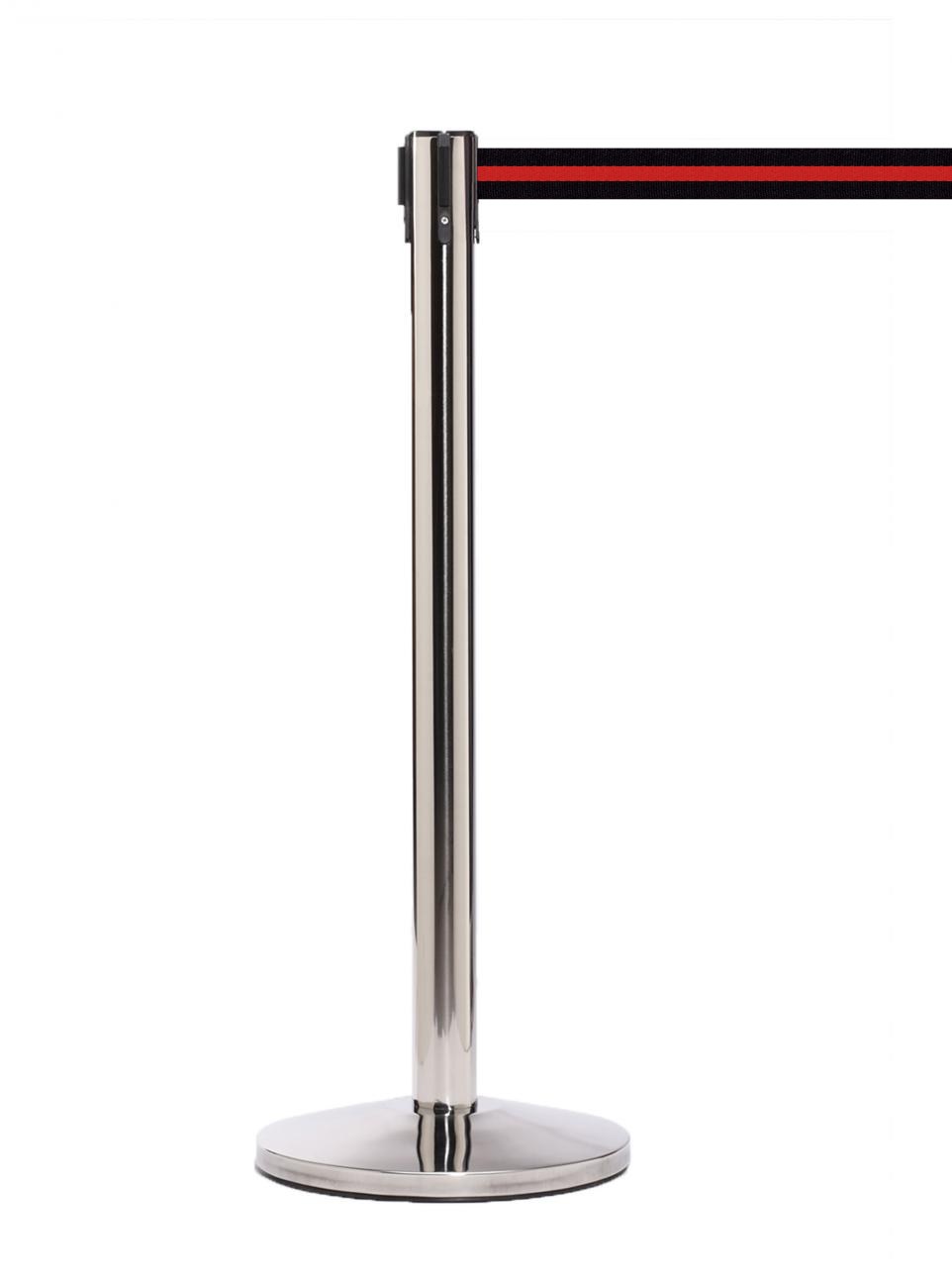 QueueMaster 550 – Polished Stainless / Black/Red Stripe