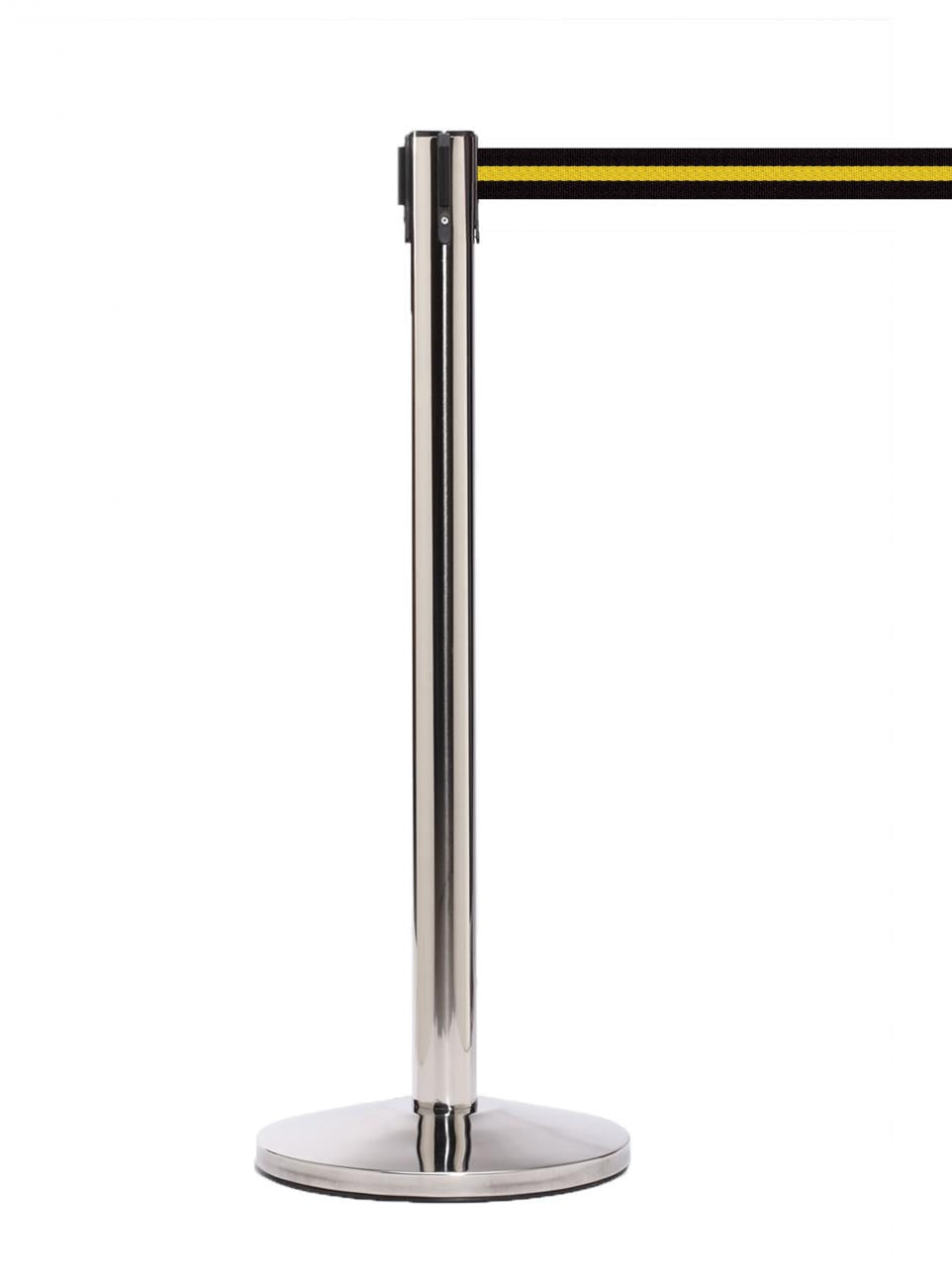 QueueMaster 550 – Polished Stainless / Black/Yellow Stripe
