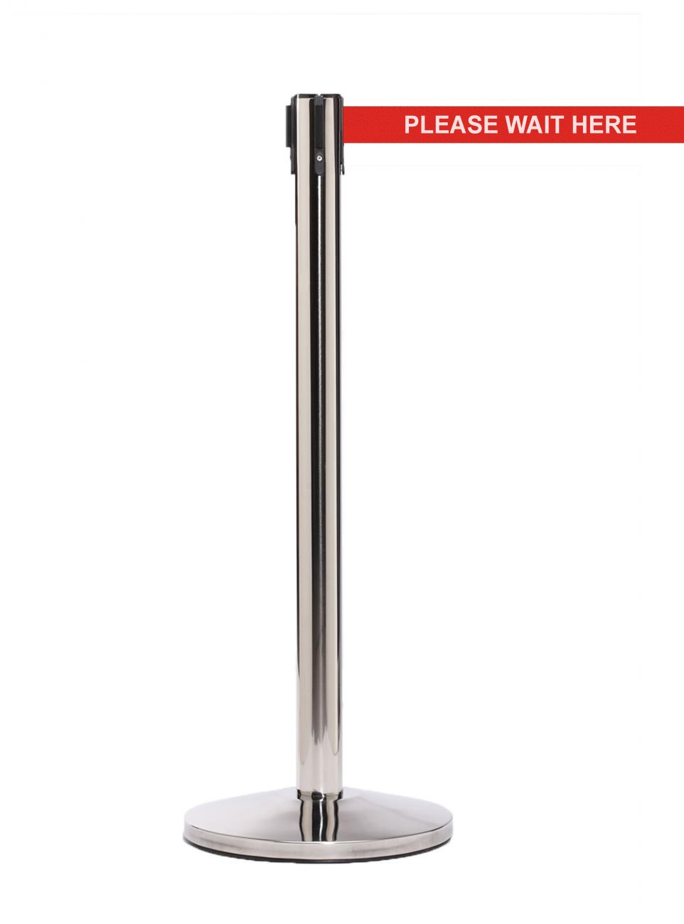QueueMaster 550 – Polished Stainless / Red PLEASE WAIT HERE