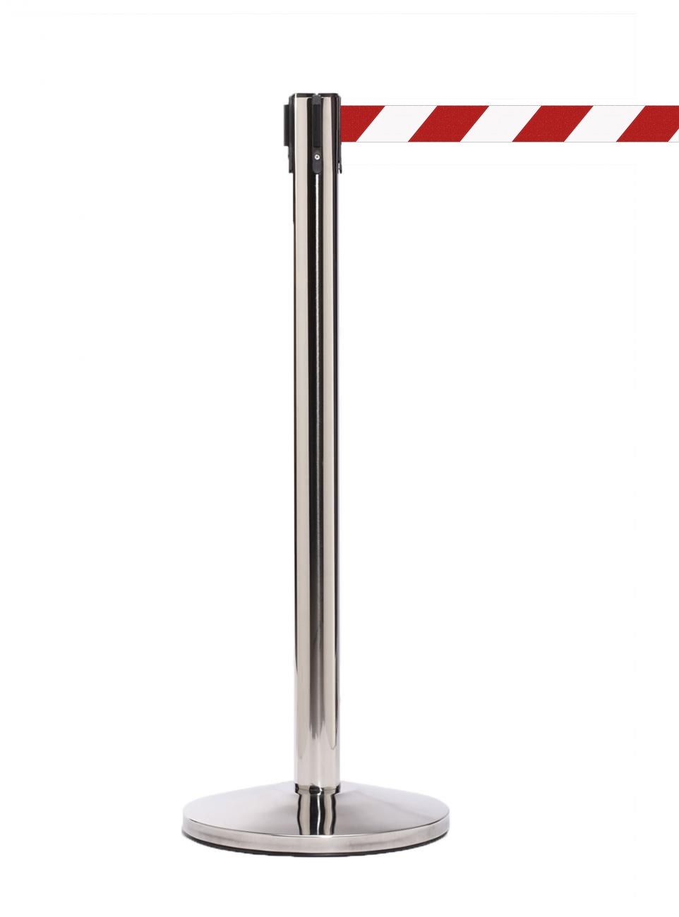 QueueMaster 550 – Polished Stainless / Red/White Diagonal