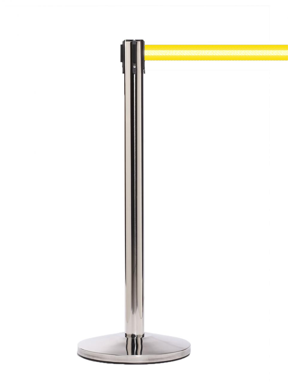 QueueMaster 550 – Polished Stainless / Yellow/Reflective Stripe