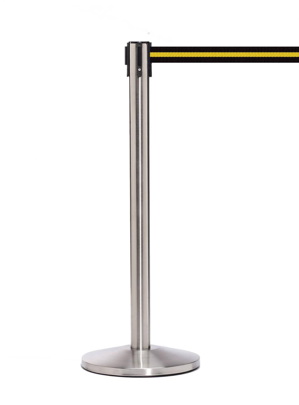 QueueMaster 550 – Satin Stainless / Black/Yellow Stripe