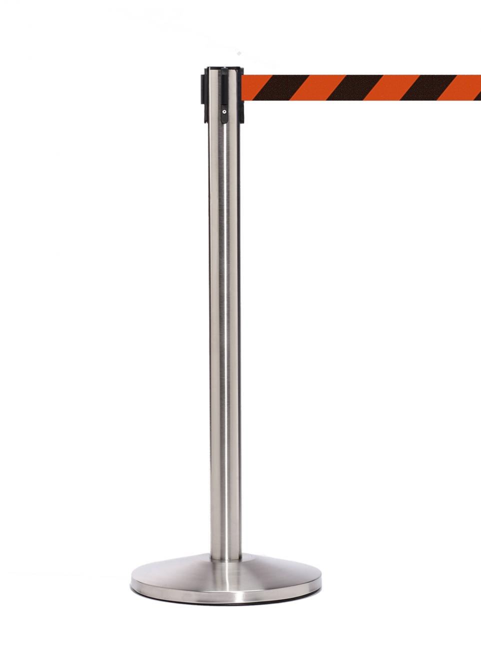 QueueMaster 550 – Satin Stainless / Orange/Black Diagonal