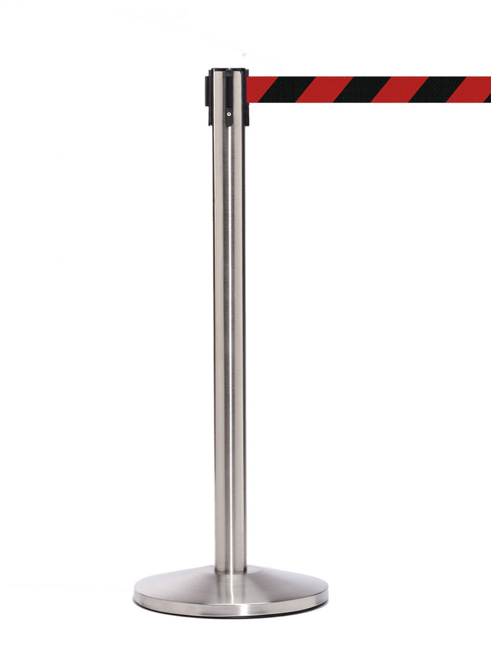 QueueMaster 550 – Satin Stainless / Red/Black Diagonal