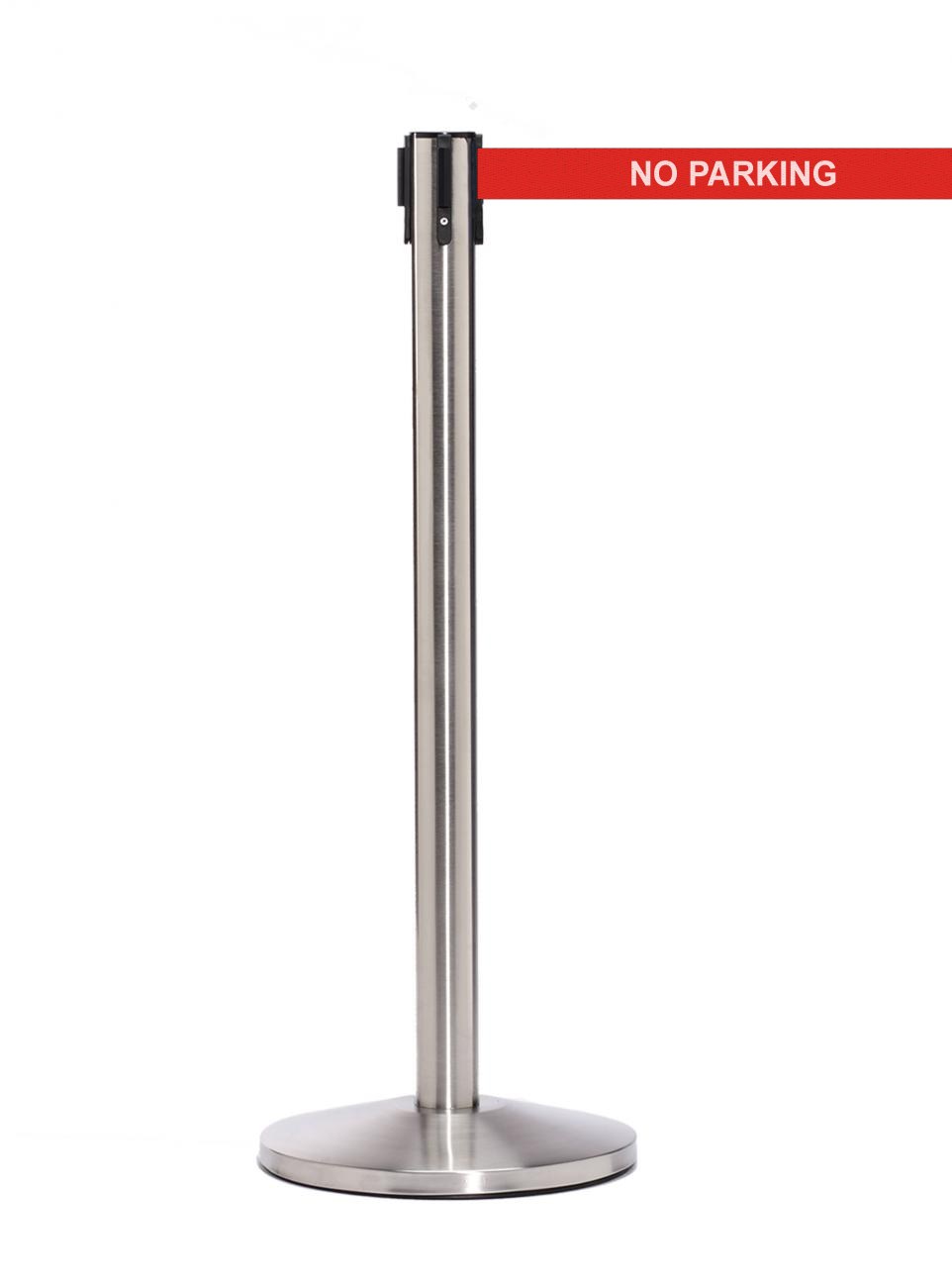 QueueMaster 550 – Satin Stainless / Red NO PARKING
