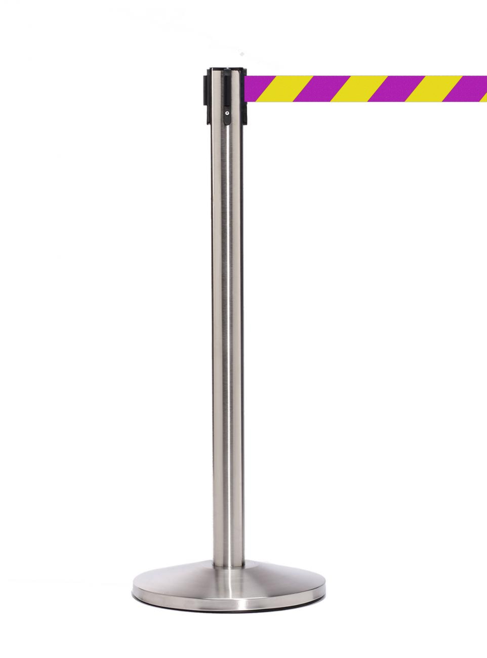 QueueMaster 550 – Satin Stainless / Yellow/Magenta Diagonal