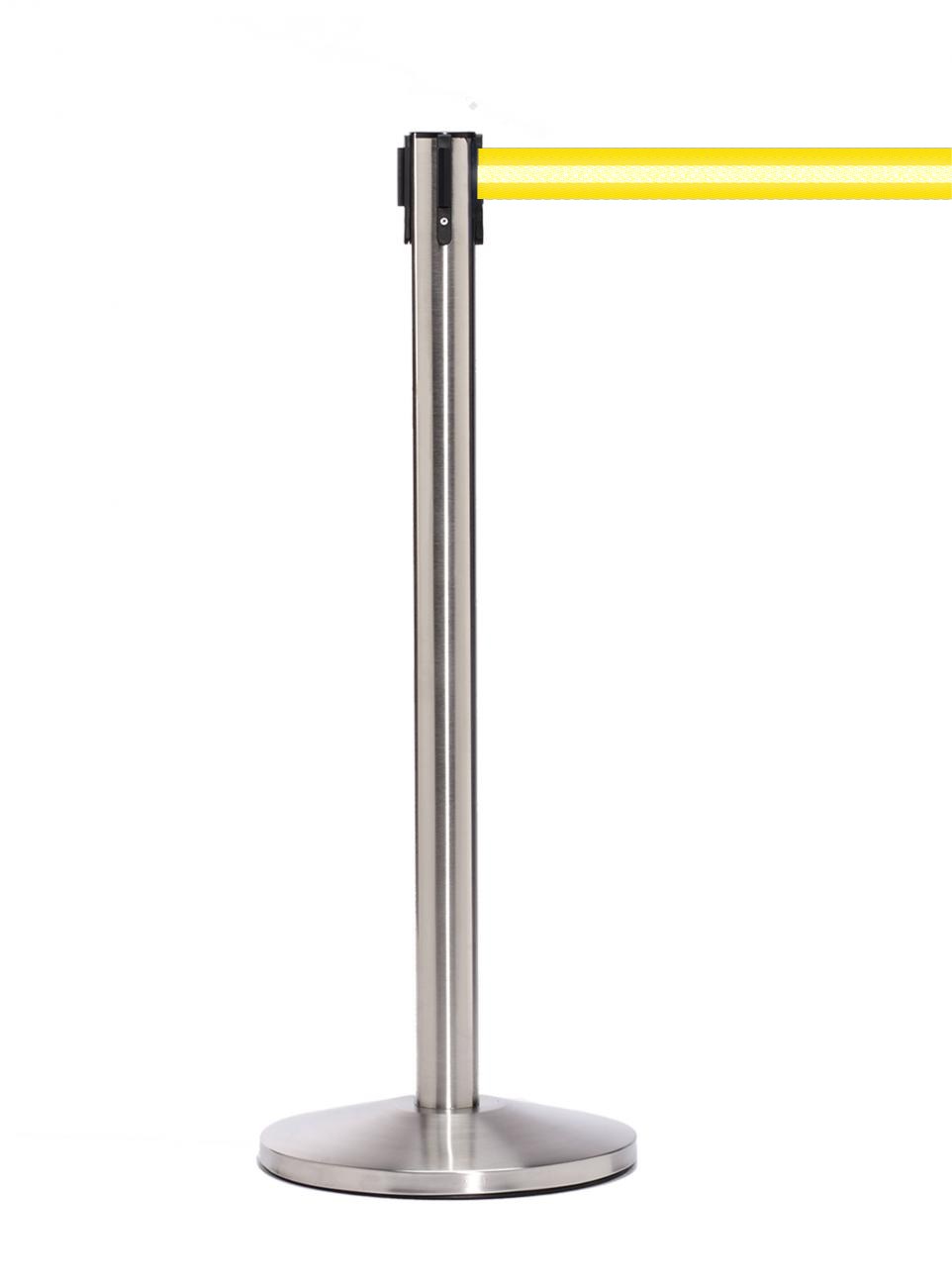 QueueMaster 550 – Satin Stainless / Yellow/Reflective Stripe