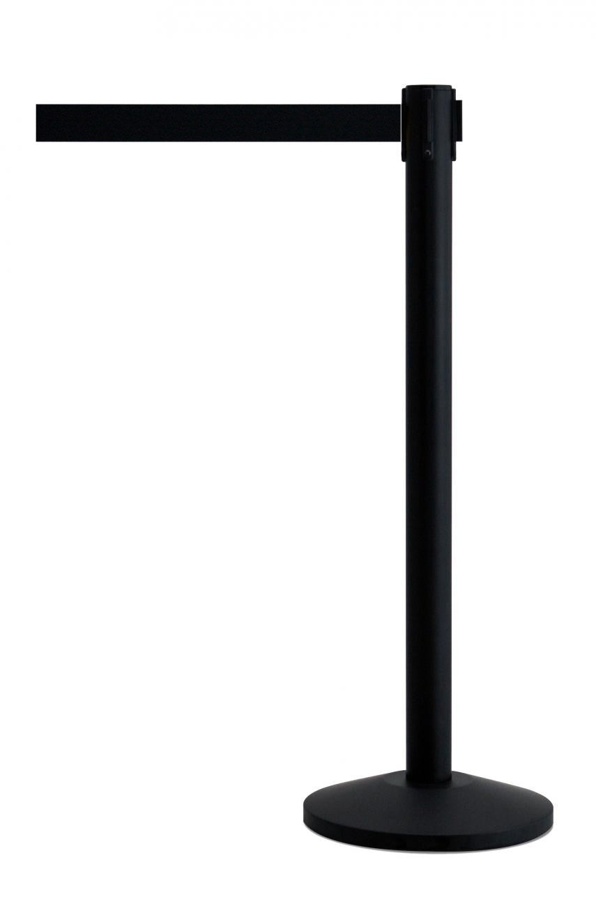 Queueway Retractable Belt Stanchion – Black / Black
