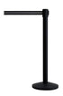 Queueway Retractable Belt Stanchion – Black / Black White Stripe