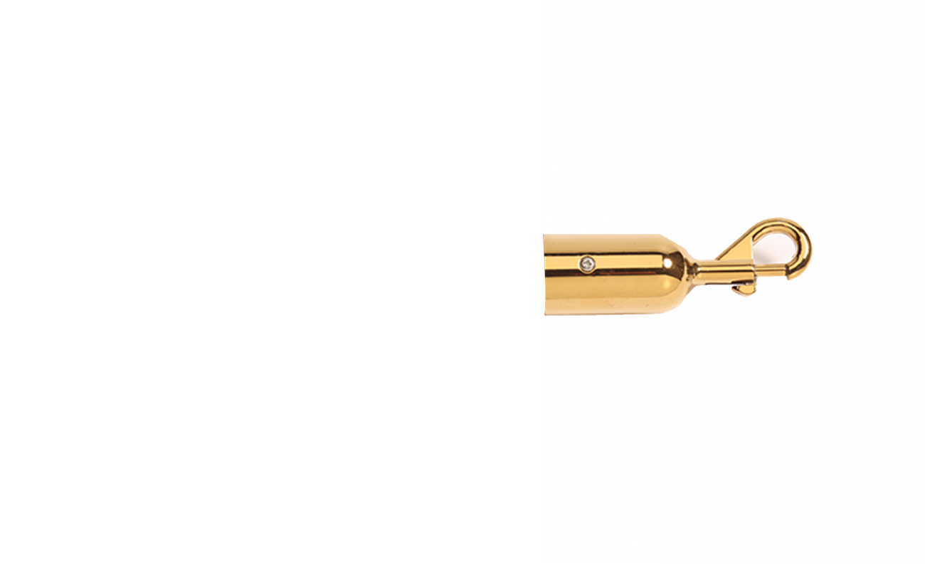 Crowd Control Barrier Stanchions 1" Rope Slide Snap End – Polished Brass