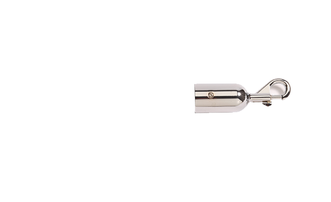 Crowd Control Barrier Stanchions 1" Rope Slide Snap End – Polished Chrome