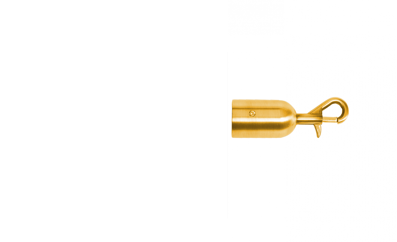 Crowd Control Barrier Stanchions 1" Rope Slide Snap End – Satin Brass