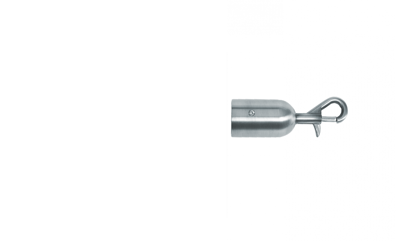Crowd Control Barrier Stanchions 1" Rope Slide Snap End – Satin Chrome