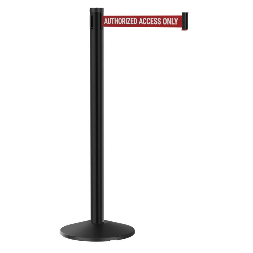 Retracta-Belt® 300 Series Black Aluminum Crowd Control Stanchion