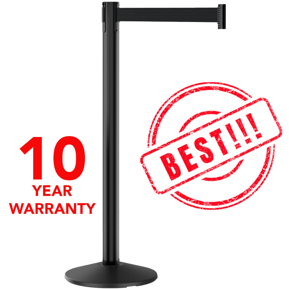 Retracta-Belt® 300 Series Black Aluminum Crowd Control Stanchion