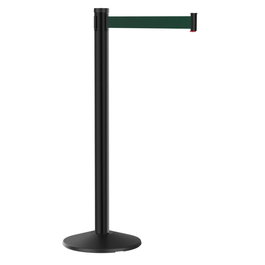 Retracta-Belt® 300 Series Black Aluminum Crowd Control Stanchion