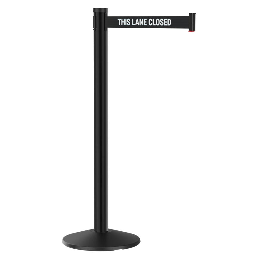 Retracta-Belt® 300 Series Black Aluminum Crowd Control Stanchion