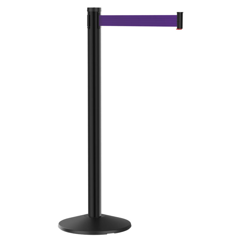 Retracta-Belt® 300 Series Black Aluminum Crowd Control Stanchion