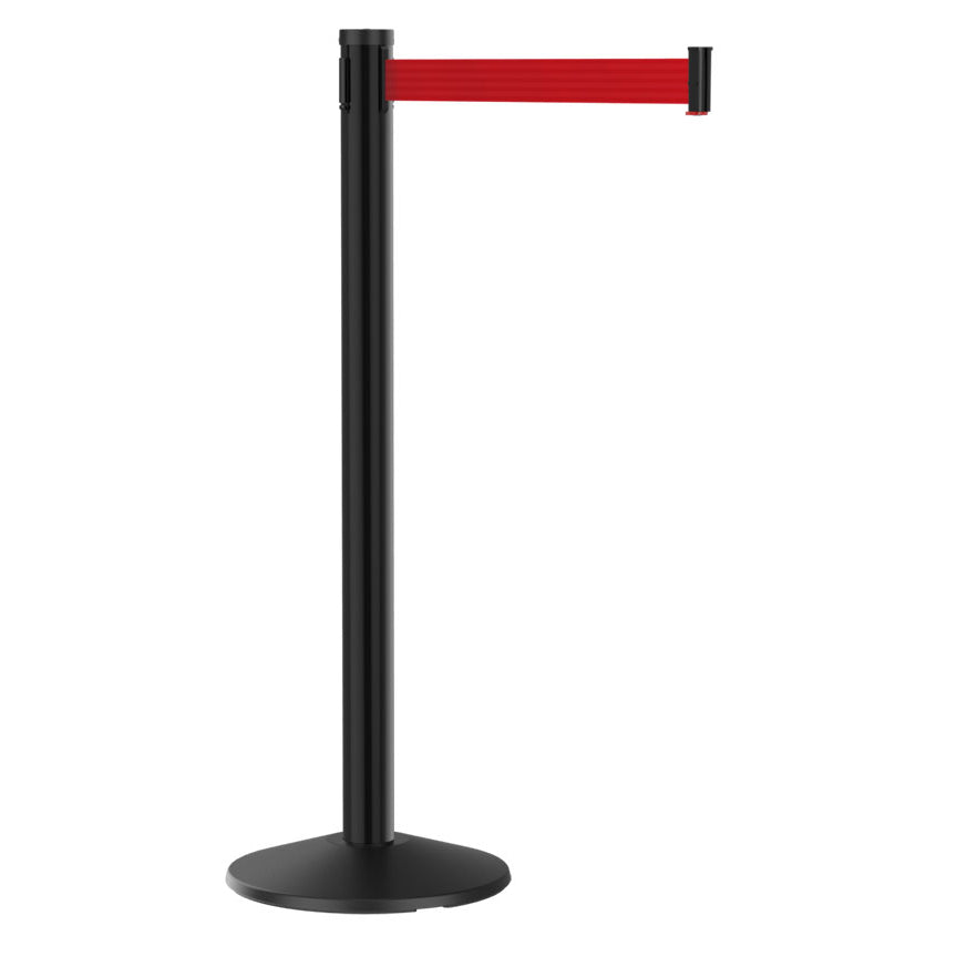 Retracta-Belt® 300 Series Black Aluminum Crowd Control Stanchion