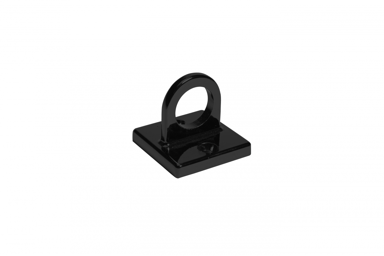 Crowd Control Barrier Stanchions Wall Plate Medium for 1 or 2 Rope Hoo – Black