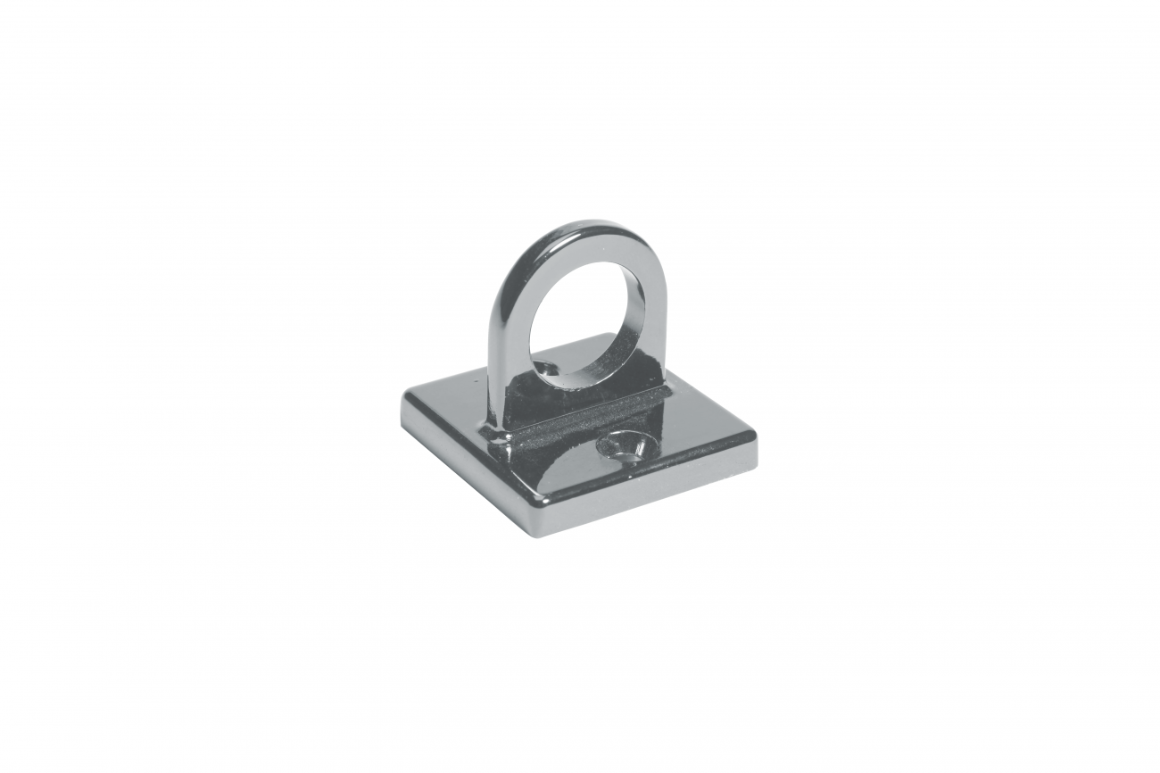 Crowd Control Barrier Stanchions Wall Plate Medium for 1 or 2 Rope Hoo – Polished Chrome