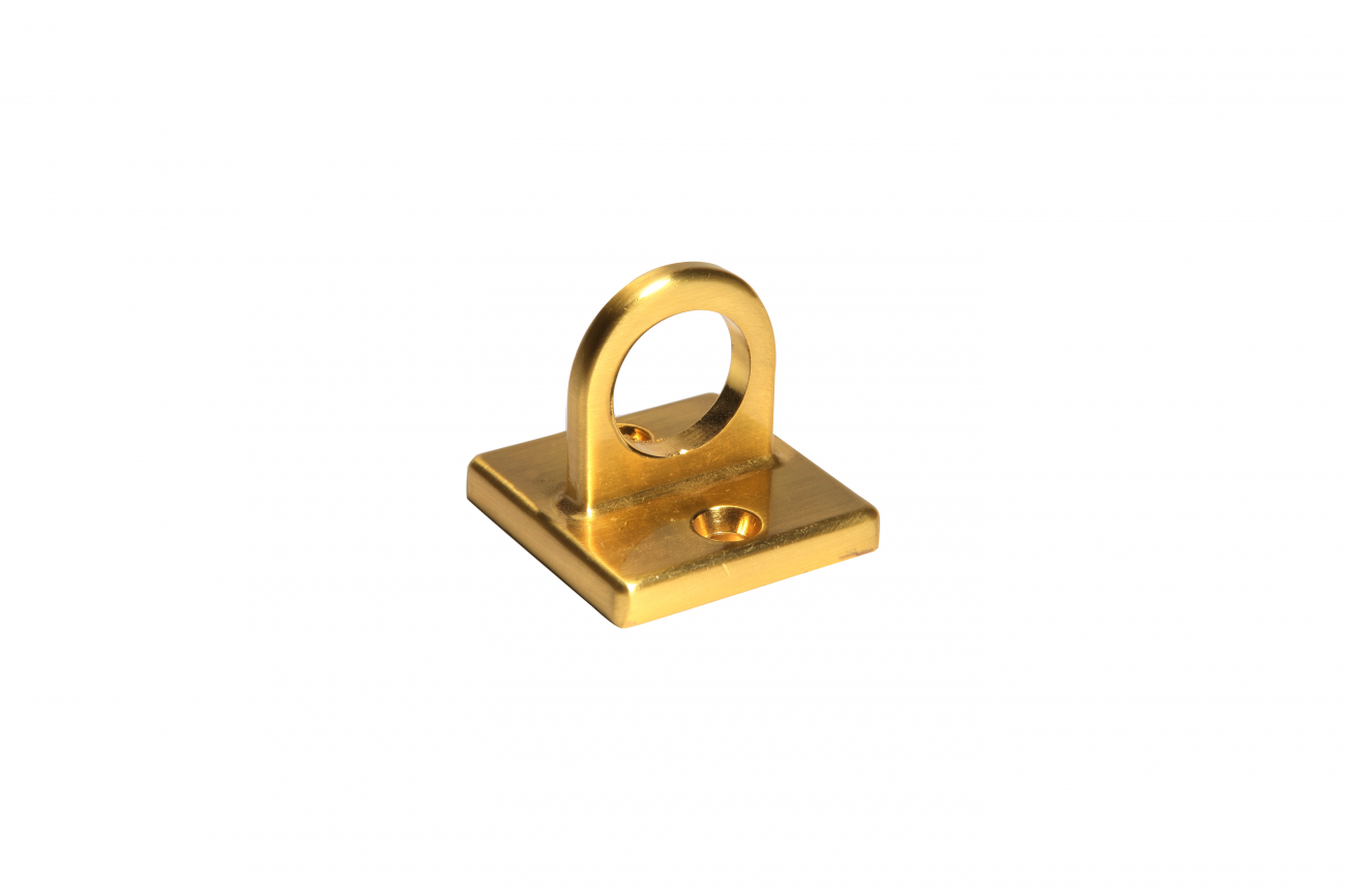 Crowd Control Barrier Stanchions Wall Plate Medium for 1 or 2 Rope Hoo – Satin Brass