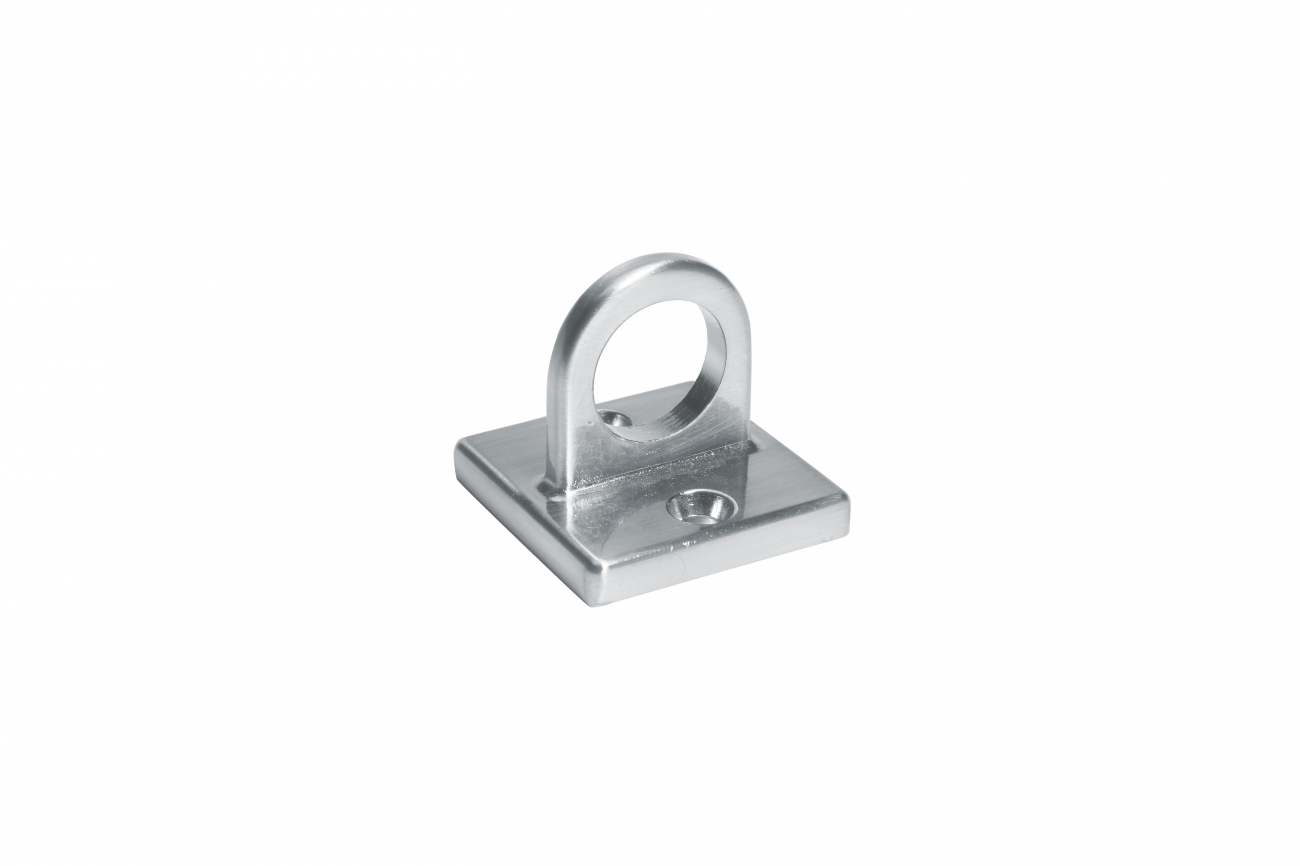 Crowd Control Barrier Stanchions Wall Plate Medium for 1 or 2 Rope Hoo – Satin Chrome