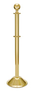 Portable Post and Rope Stanchion | Lavi - BC - Brass Clear Coat - 12" Rounded · Double-line (ADA)