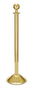 Portable Post and Rope Stanchion | Lavi - BC - Brass Clear Coat - 12" Rounded · Single line