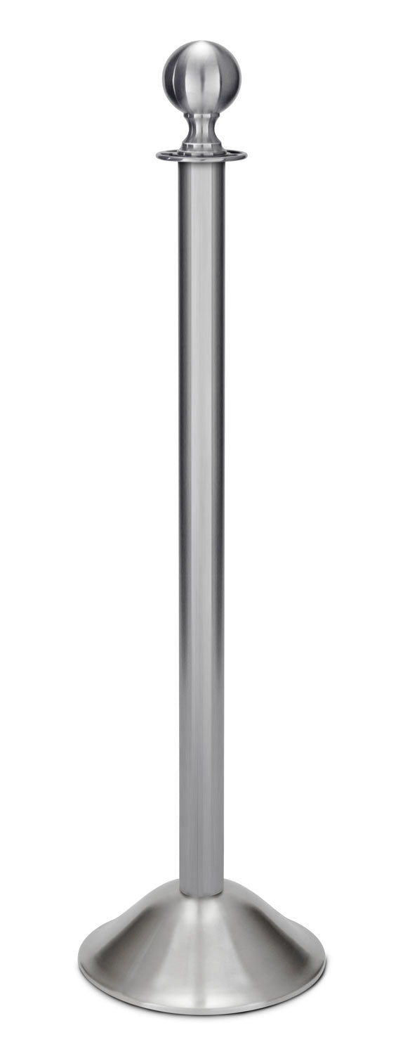 Portable Post and Rope Stanchion | Lavi - SA - Satin Stainless - 12" Rounded · Single line