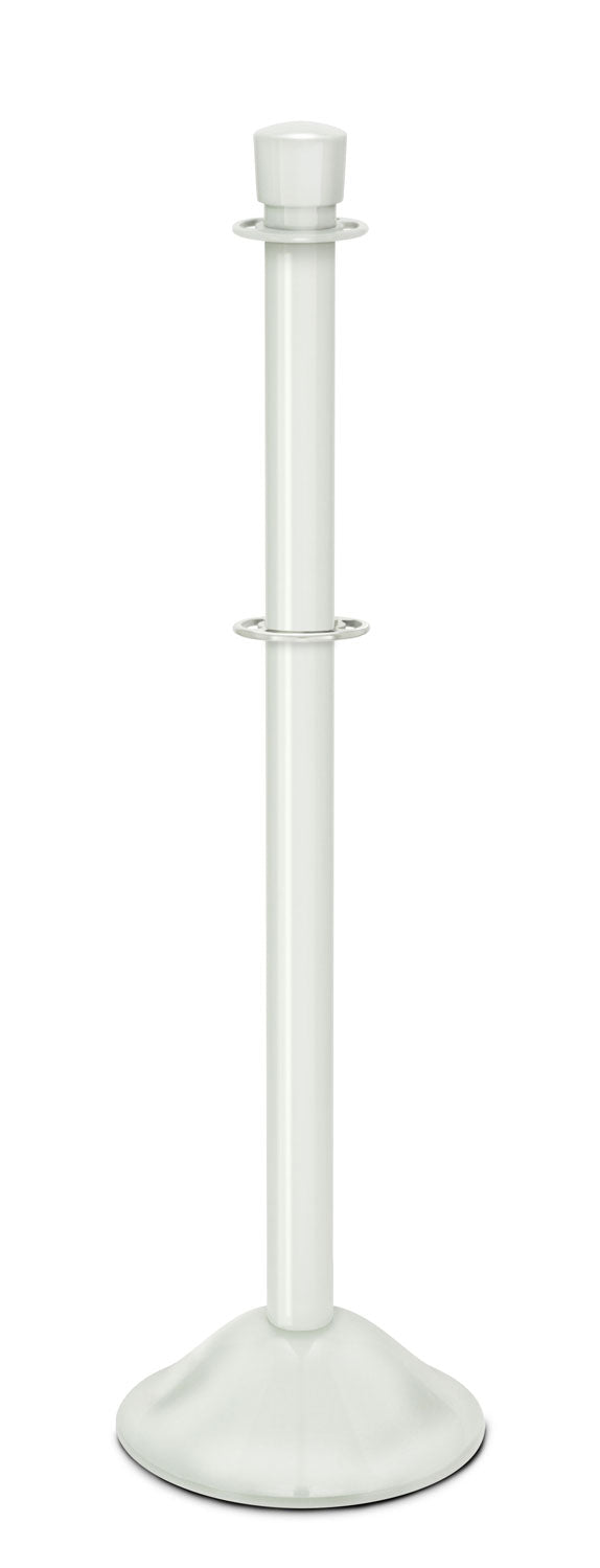 Portable Post and Rope Stanchion | Lavi - LW - Lavi White - 12" Rounded · Double-line (ADA)