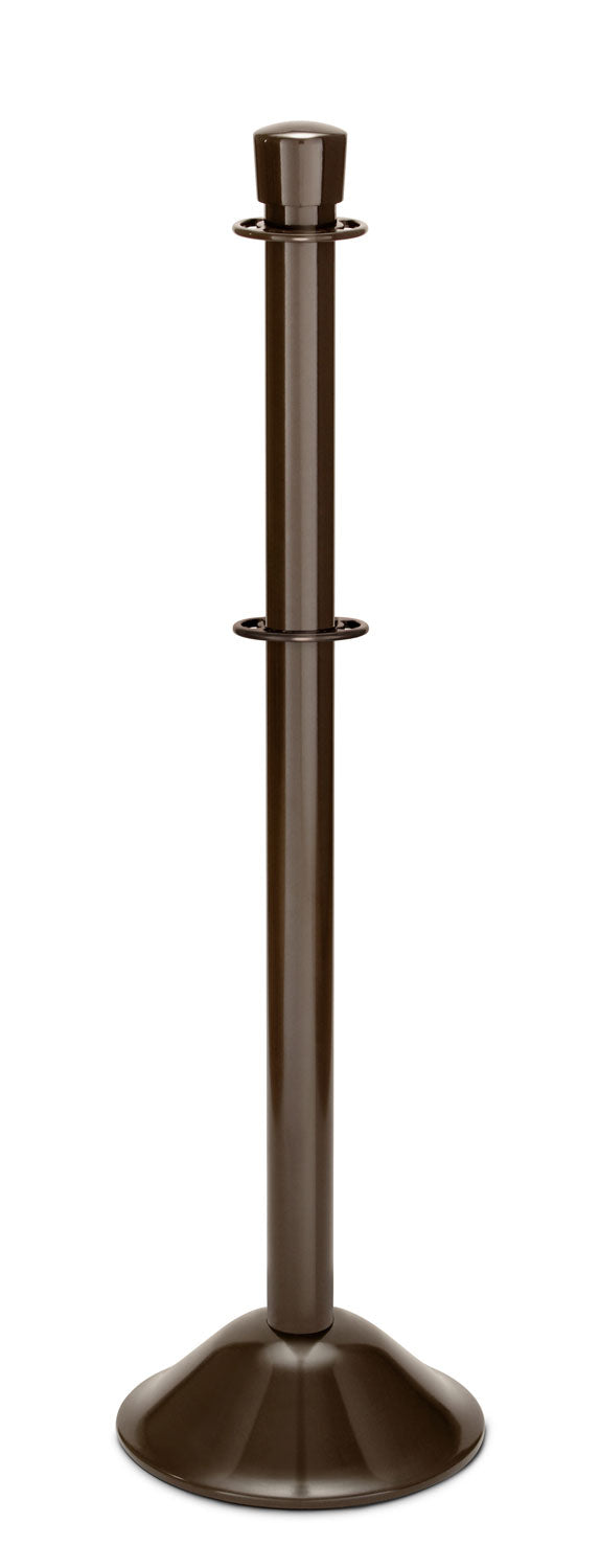 Portable Post and Rope Stanchion | Lavi - SB - Statuary Bronze - 12" Rounded · Double-line (ADA)