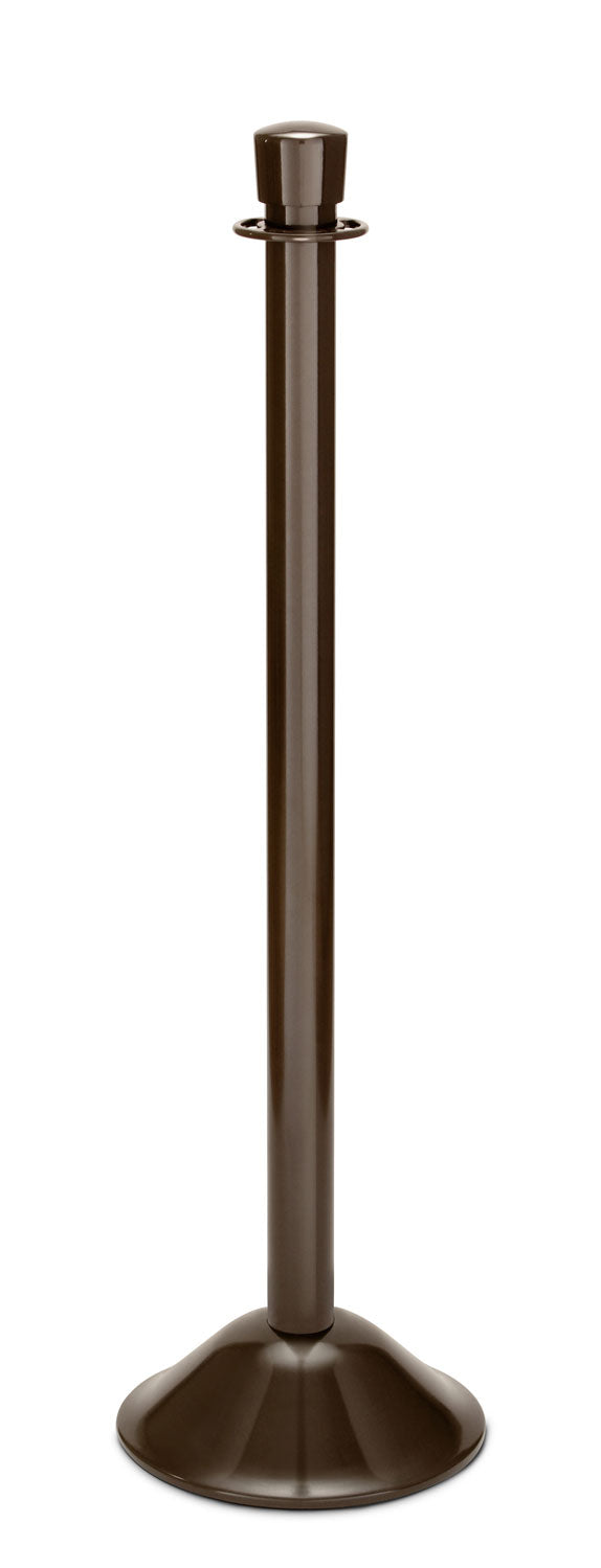 Portable Post and Rope Stanchion | Lavi - SB - Statuary Bronze - 12" Rounded · Single line