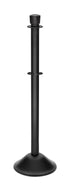 Portable Post and Rope Stanchion | Lavi - WB - Wrinkle Black - 12" Rounded · Double-line (ADA)