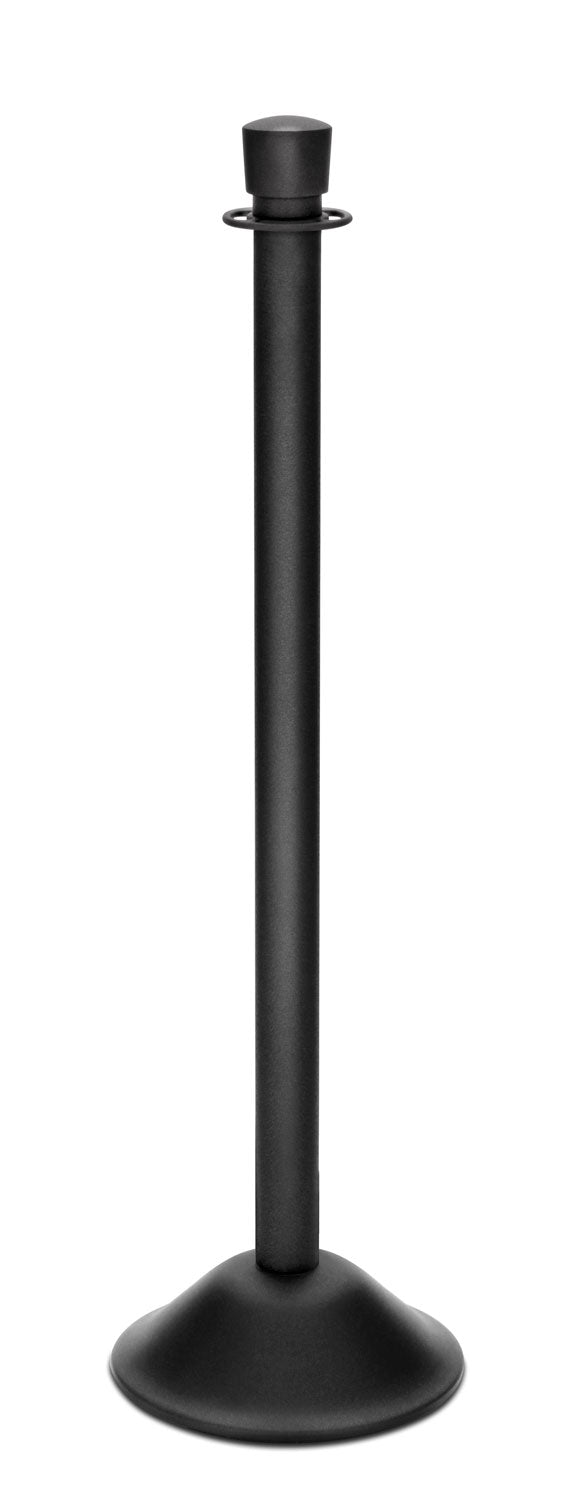 Portable Post and Rope Stanchion | Lavi - WB - Wrinkle Black - 12" Rounded · Single line
