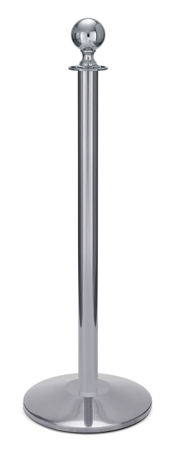 Portable Post and Rope Stanchion | Lavi - PO - Polished Stainless - 14" Sloped · Single line