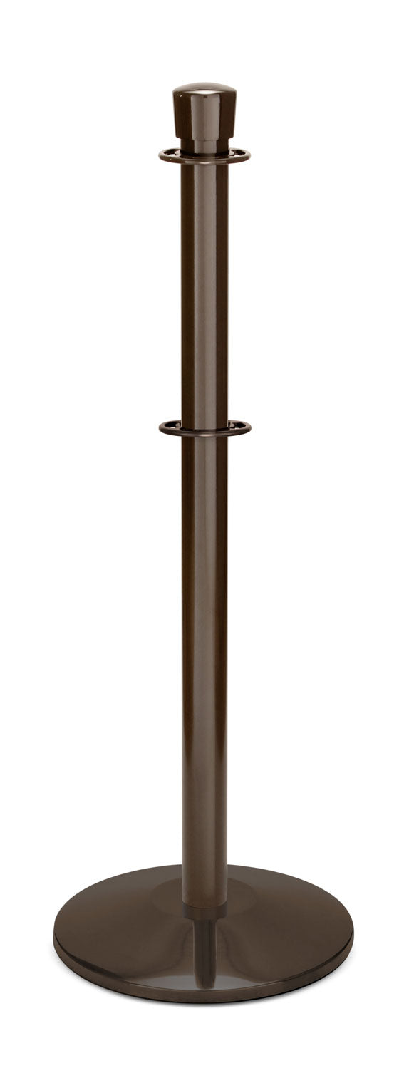 Portable Post and Rope Stanchion | Lavi - SB - Statuary Bronze - 14" Sloped · Double-line (ADA)