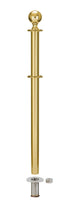 Removable Post and Rope Stanchion | Lavi - BC - Brass Clear Coat - 545 - Satin Floor Socket · Double-line (ADA)