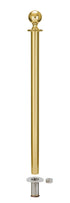 Removable Post and Rope Stanchion | Lavi - PB - Polished Brass - 545 - Satin Floor Socket · Single line