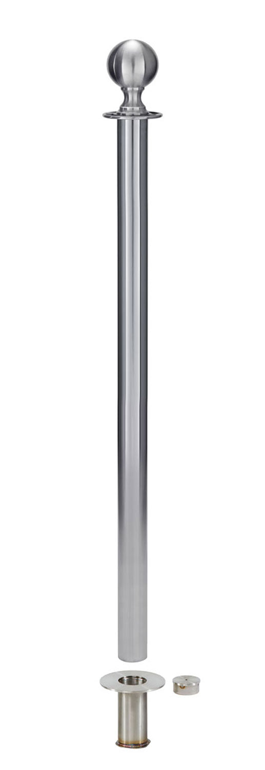 Removable Post and Rope Stanchion | Lavi - SA - Satin Stainless - 545 - Satin Floor Socket · Single line