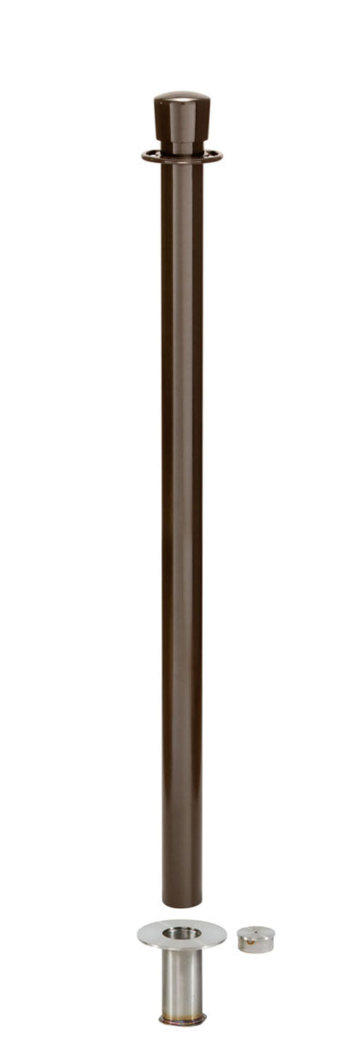 Removable Post and Rope Stanchion | Lavi - SB - Statuary Bronze - 545 - Satin Floor Socket · Single line