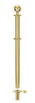 Removable Post and Rope Stanchion | Lavi - BC - Brass Clear Coat - B45 - Brass Floor Socket · Double-line (ADA)
