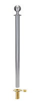 Removable Post and Rope Stanchion | Lavi - SA - Satin Stainless - B45 - Brass Floor Socket · Single line