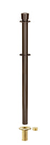 Removable Post and Rope Stanchion | Lavi - SB - Statuary Bronze - B45 - Brass Floor Socket · Double-line (ADA)